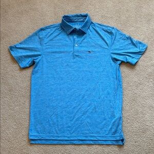 Vineyard Vines Performance Light Blue/White Pattern Polo Shirt